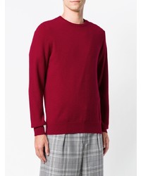 Мужской красный свитер с круглым вырезом от Laneus