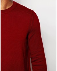 Мужской красный свитер с круглым вырезом от Boss Orange