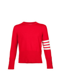 Мужской красный свитер с круглым вырезом от Thom Browne
