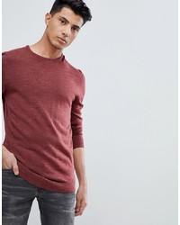 Мужской красный свитер с круглым вырезом от Threadbare
