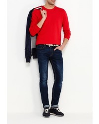 Мужской красный свитер с круглым вырезом от Top Secret