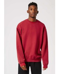 Мужской красный свитер с круглым вырезом от Topman