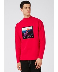 Мужской красный свитер с круглым вырезом от Topman