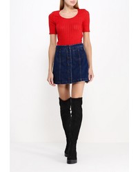 Женский красный свитер с круглым вырезом от Topshop