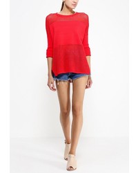 Женский красный свитер с круглым вырезом от Topshop