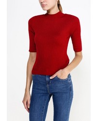 Женский красный свитер с круглым вырезом от Topshop