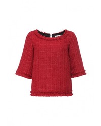 Женский красный свитер с круглым вырезом от Tutto Bene