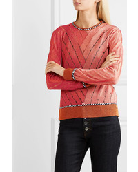 Женский красный свитер с круглым вырезом от Peter Pilotto