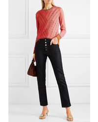 Женский красный свитер с круглым вырезом от Peter Pilotto