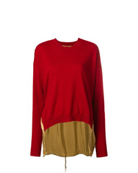 Женский красный свитер с круглым вырезом от Uma Wang