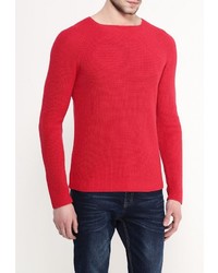 Мужской красный свитер с круглым вырезом от United Colors of Benetton