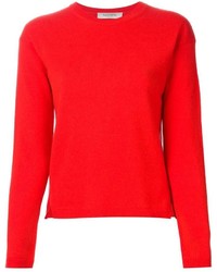 Женский красный свитер с круглым вырезом от Valentino