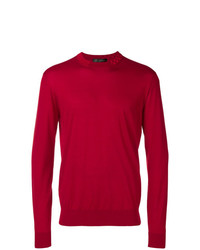 Мужской красный свитер с круглым вырезом от Versace