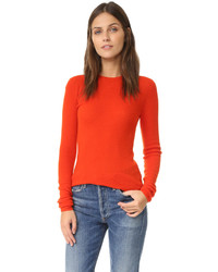 Женский красный свитер с круглым вырезом от Vince