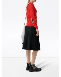 Женский красный свитер с круглым вырезом от Burberry