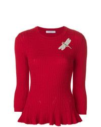 Женский красный свитер с круглым вырезом от Vivetta