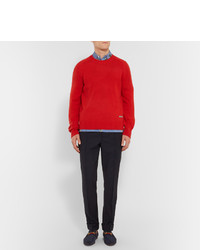 Мужской красный свитер с круглым вырезом от Gucci
