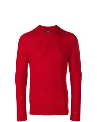 Мужской красный свитер с круглым вырезом от Woolrich