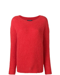 Женский красный свитер с круглым вырезом от Woolrich