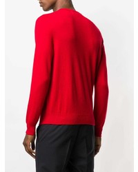 Мужской красный свитер с круглым вырезом от Entre Amis