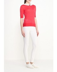 Женский красный свитер с круглым вырезом от Yumi