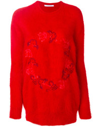 Женский красный свитер с цветочным принтом от Givenchy