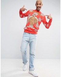 Мужской красный свитер от Brave Soul