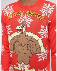 Мужской красный свитер от Brave Soul