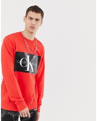 Мужской красный свитшот с принтом от Calvin Klein Jeans