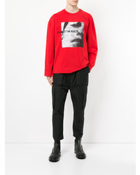 Мужской красный свитшот с принтом от Juun.J