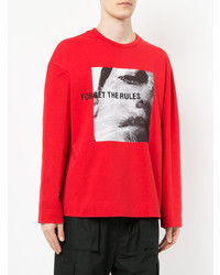 Мужской красный свитшот с принтом от Juun.J