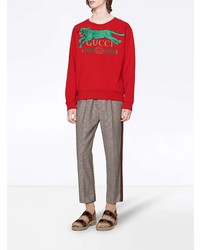 Мужской красный свитшот с принтом от Gucci