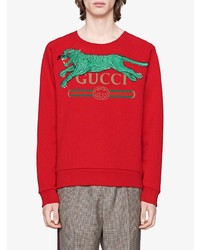 Мужской красный свитшот с принтом от Gucci