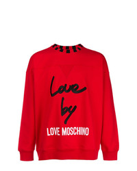 Мужской красный свитшот с принтом от Love Moschino