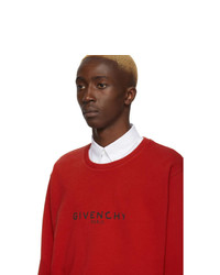 Мужской красный свитшот с принтом от Givenchy