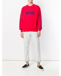 Мужской красный свитшот с принтом от Aries