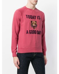 Мужской красный свитшот с принтом от Sun 68