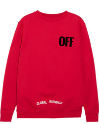 Красный свободный свитер с принтом