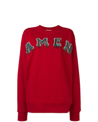 Красный свободный свитер с принтом от Amen