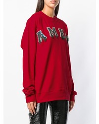 Красный свободный свитер с принтом от Amen