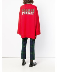 Красный свободный свитер с принтом от Undercover