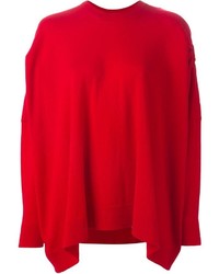 Красный свободный свитер от Alexander McQueen