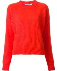 Красный свободный свитер от Alexander Wang