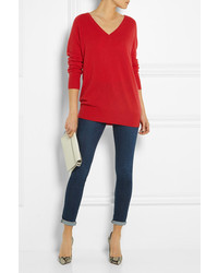 Красный свободный свитер от Equipment