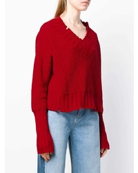 Красный свободный свитер от MSGM