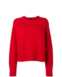 Красный свободный свитер от Frenken
