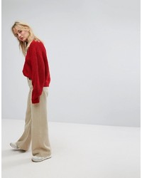 Красный свободный свитер от Weekday