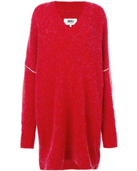 Красный свободный свитер от MM6 MAISON MARGIELA