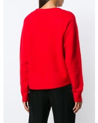 Красный свободный свитер от Frenken