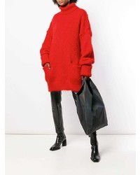 Красный свободный свитер от Maison Margiela